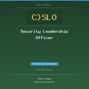 Mile2 C)SLO — Security Leadership Officer (Self-Study)